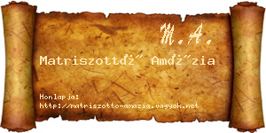 Matriszottó Amázia névjegykártya